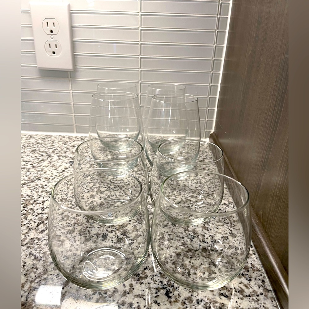 2 Sets- Wine Goblets. Tall Goblet Set and Short Goblet Set. Excellent Condition